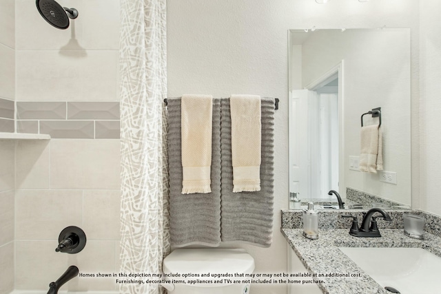 3416 Running Stream Way, Melissa, TX 75454 - full bath featuring shower / bath combination with curtain, toilet, and vanity
