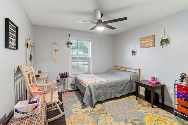 110 Harmon Cir, Blue Ridge, TX 75424 - bedroom featuring wood finished floors, baseboards, and ceiling fan