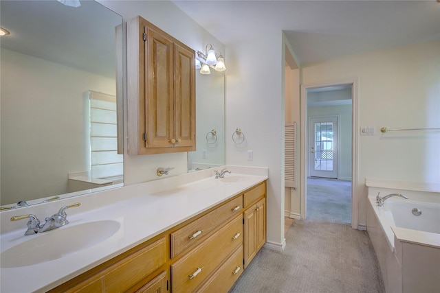 5701 Fm 2101, Quinlan, TX 75474 - full bath with double vanity, a garden tub, and baseboards