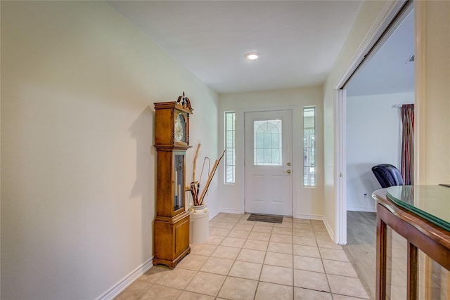 5701 Fm 2101, Quinlan, TX 75474 - foyer with baseboards, light tile patterned floors, and recessed lighting