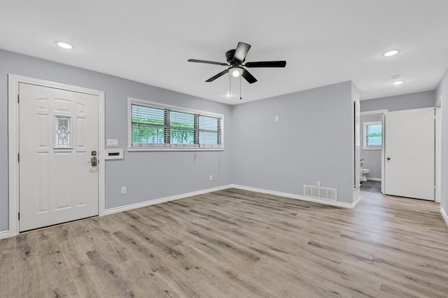 110 W Moore St, Sherman, TX 75090 - foyer with wood finished floors, baseboards, ceiling fan, and recessed lighting