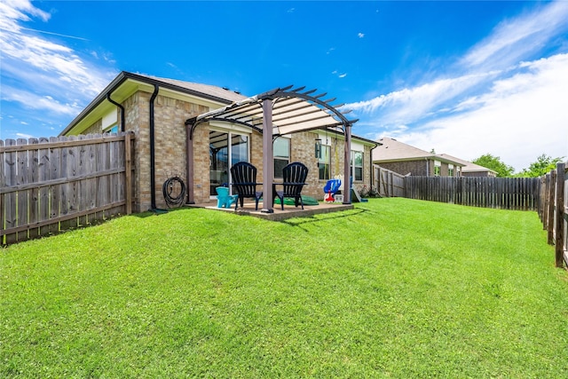 306 Breaux Ln, Mabank, TX 75147 - back of property with a pergola, a patio, and stone siding