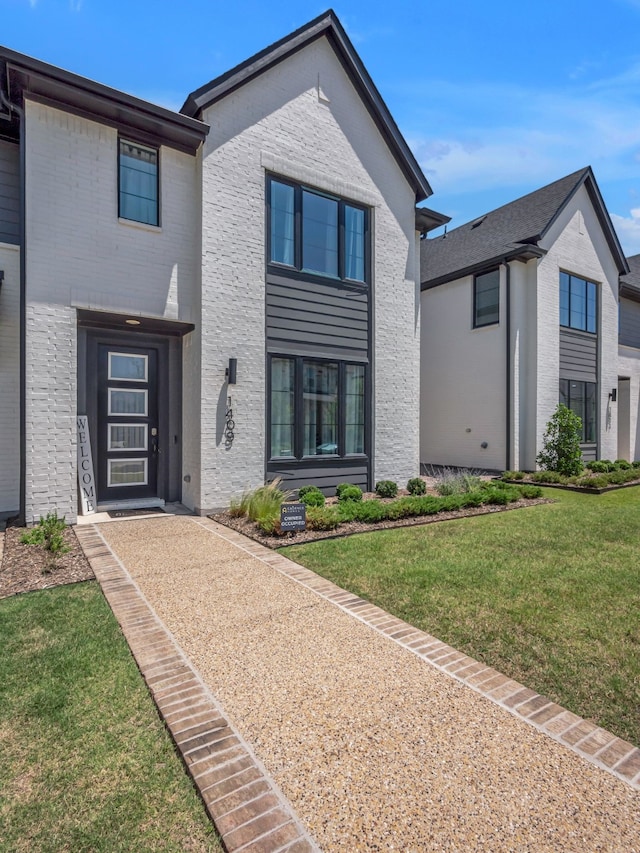 1409 Silver Marten Trl, Arlington, TX 76005 - view of front of property featuring a front lawn and brick siding