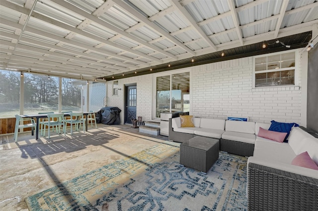 4491 Dugan Chapel Rd, Bells, TX 75414 - sunroom / solarium with outdoor lounge area and outdoor dining space