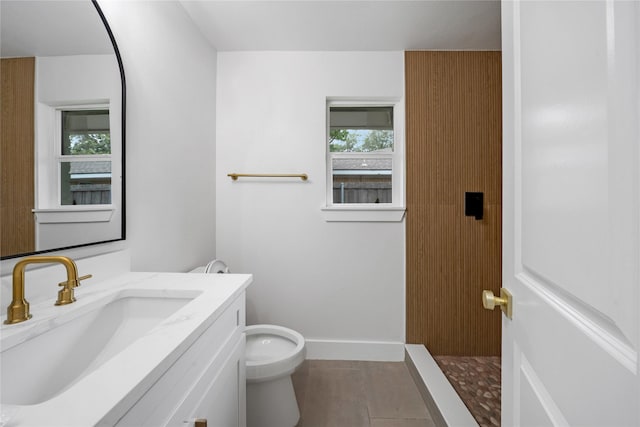 2520 Delmar Dr, Plano, TX 75075 - bathroom with vanity, healthy amount of natural light, and tile patterned flooring