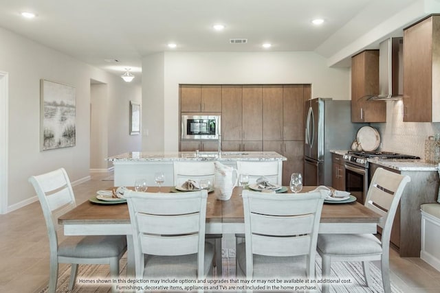 3215 Blossom Trl, Crandall, TX 75114 - dining space featuring recessed lighting and light tile patterned floors