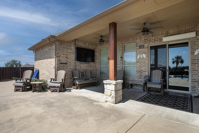 4816 Prairie Chapel Trl, Crandall, TX 75114 - view of patio featuring ceiling fan