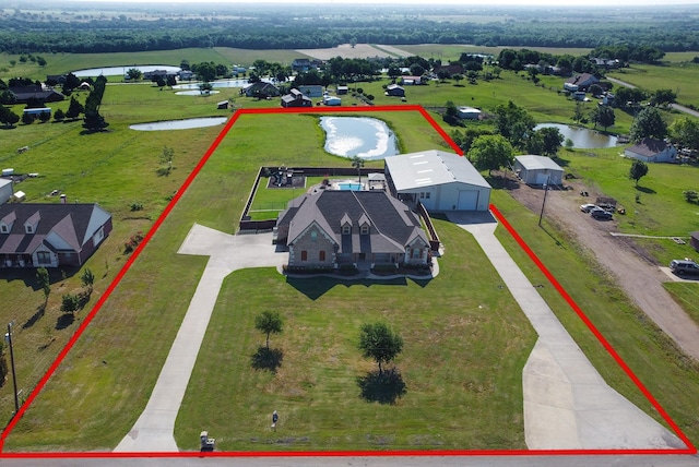 4816 Prairie Chapel Trl, Crandall, TX 75114 - aerial view of property's location with a nearby body of water and property boundaries highlighted