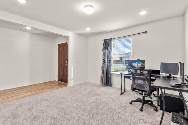745 Brockwell Bnd, Forney, TX 75126 - home office featuring carpet flooring, recessed lighting, and baseboards