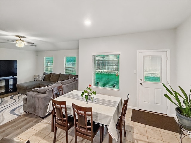 6920 Cruiser Ln, Fort Worth, TX 76179 - dining room featuring light tile patterned floors and ceiling fan