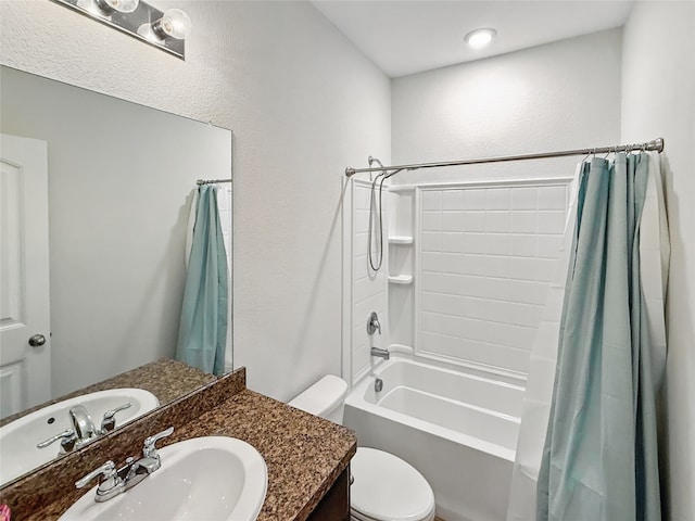 6920 Cruiser Ln, Fort Worth, TX 76179 - full bath featuring toilet, vanity, and shower / bath combo with shower curtain