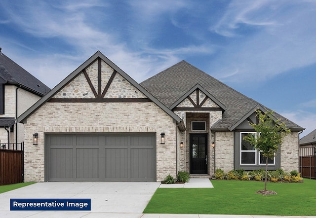 5212 Deep Creek Dr, Fort Worth, TX 76179 - view of front of house with brick siding, an attached garage, concrete driveway, and a shingled roof
