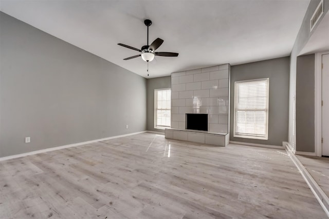 4205 Longstraw Dr, Fort Worth, TX 76137 - unfurnished living room with a ceiling fan and light wood-style flooring