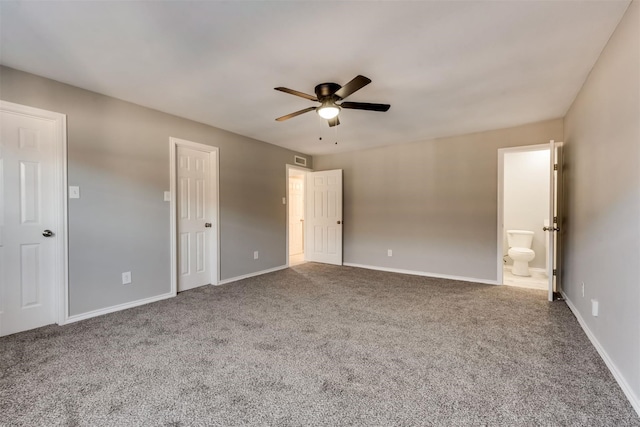 4205 Longstraw Dr, Fort Worth, TX 76137 - unfurnished bedroom with carpet floors, ensuite bath, and ceiling fan