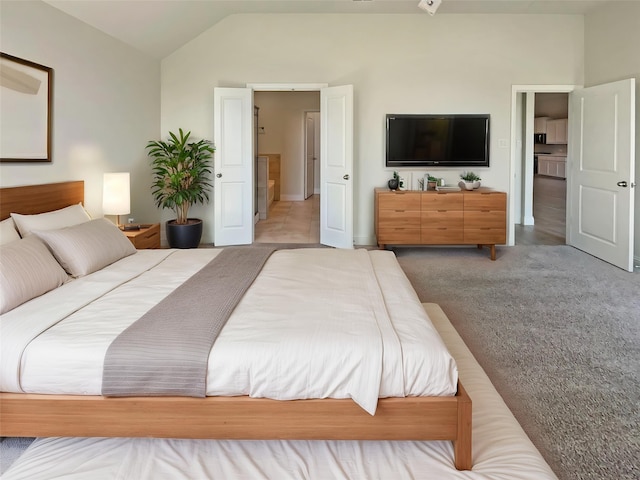 629 Brody Trl, Aledo, TX 76008 - bedroom with lofted ceiling and carpet flooring