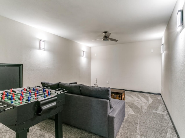 2270 Magic Mantle Dr, Lewisville, TX 75056 - home theater with ceiling fan, carpet floors, and baseboards