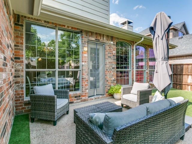2270 Magic Mantle Dr, Lewisville, TX 75056 - view of patio / terrace featuring an outdoor living space