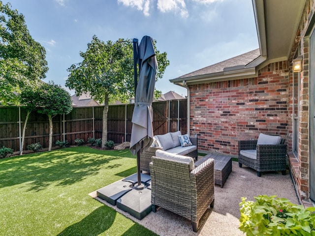 2270 Magic Mantle Dr, Lewisville, TX 75056 - view of patio featuring an outdoor living space