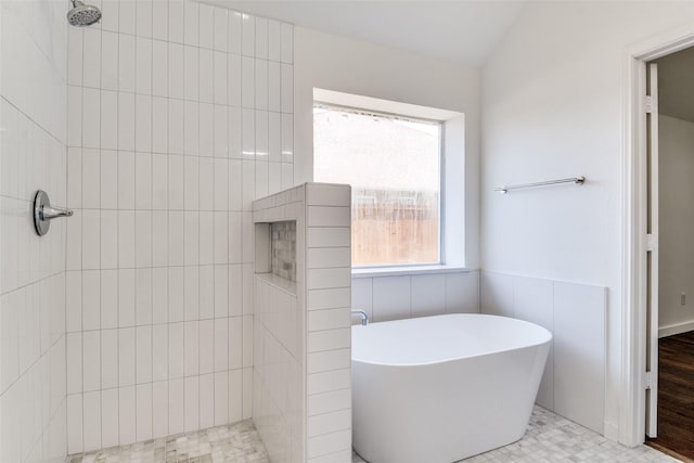 7405 Armstrong Ln, Rowlett, TX 75089 - full bathroom with tiled shower and a freestanding tub
