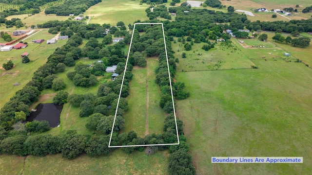 7300 W Line Rd, Collinsville, TX 76233 - view of rural area with property parcel outlined and a large body of water