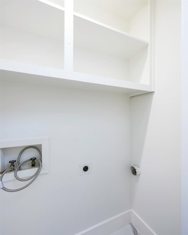 5105 Vandelia St, Dallas, TX 75235 - laundry room featuring washer hookup, electric dryer hookup, and baseboards