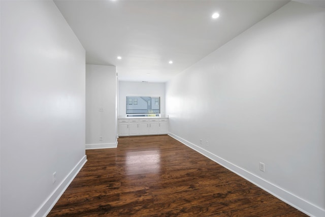 5105 Vandelia St, Dallas, TX 75235 - unfurnished room featuring dark wood-style flooring, recessed lighting, and baseboards