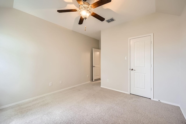 1017 Oarlock Dr, Crowley, TX 76036 - unfurnished bedroom with vaulted ceiling, light carpet, baseboards, and a ceiling fan