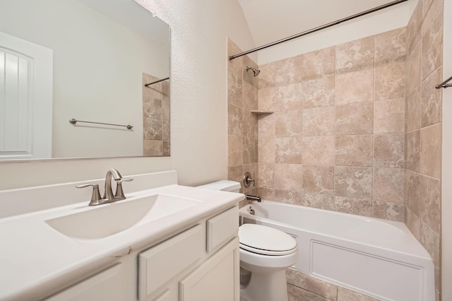 1017 Oarlock Dr, Crowley, TX 76036 - bathroom with toilet, vanity, and shower / bathtub combination