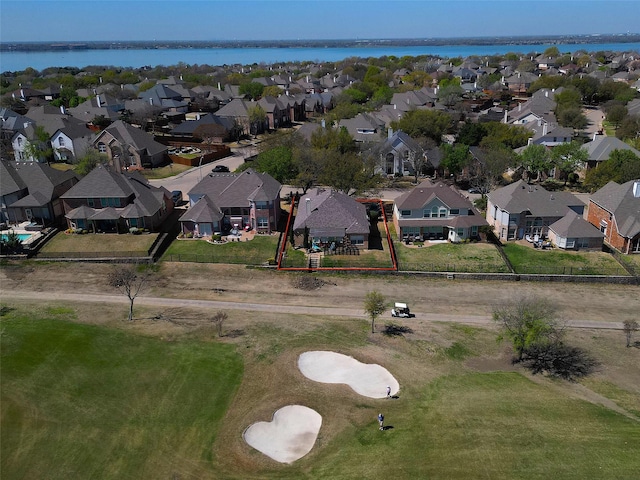 1415 Clubhill Dr, Rockwall, TX 75087 - aerial perspective of suburban area with a large body of water and property parcel outlined