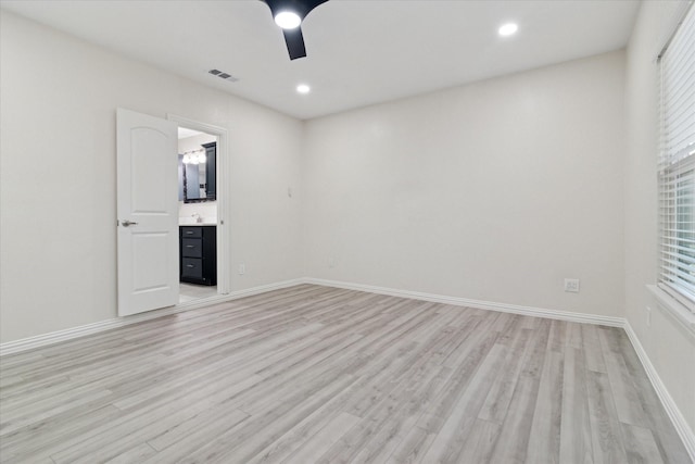 1006 Tower Dr, Cedar Hill, TX 75104 - empty room featuring light wood-style floors, ceiling fan, and baseboards