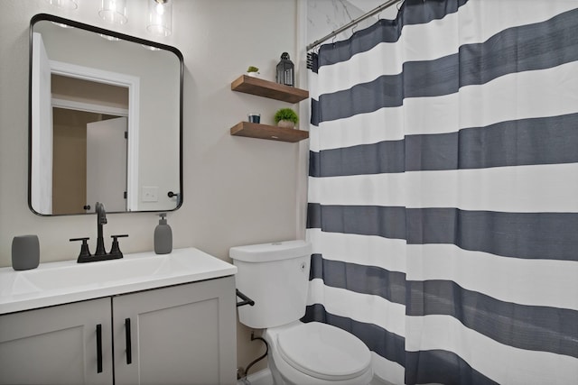214 Bluebonnet Trl, Keene, TX 76059 - full bath with toilet, vanity, and a shower with curtain