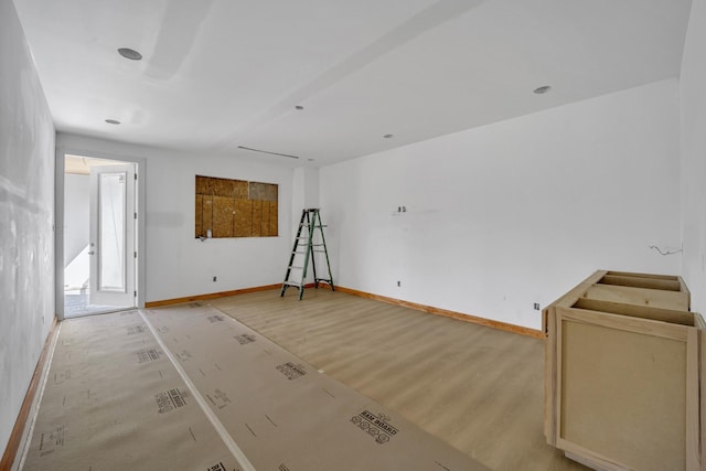 1010 W Mcdonwell School Rd, Colleyville, TX 76034 - unfurnished room with baseboards, stairway, and light wood-type flooring