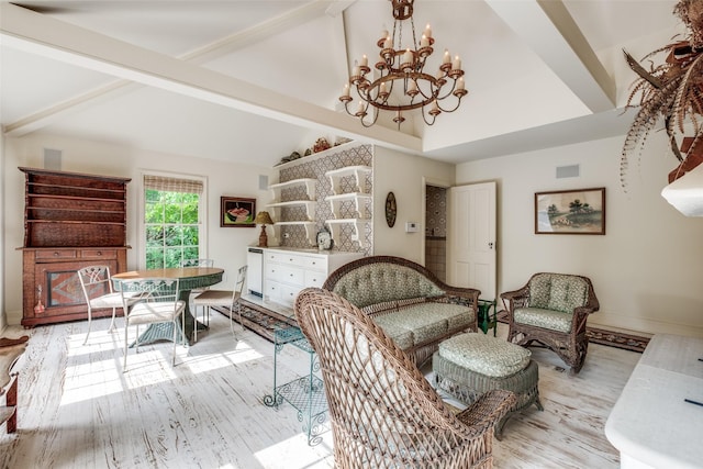4107 Turtle Creek Blvd, Dallas, TX 75219 - living room with a chandelier, light wood-style flooring, and baseboards