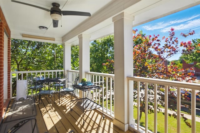 10014 Fairway Vista Dr, Rowlett, TX 75089 - balcony featuring a ceiling fan and outdoor dining space
