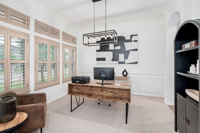 3159 Market Center Dr, Rockwall, TX 75032 - carpeted home office featuring plenty of natural light and ornamental molding