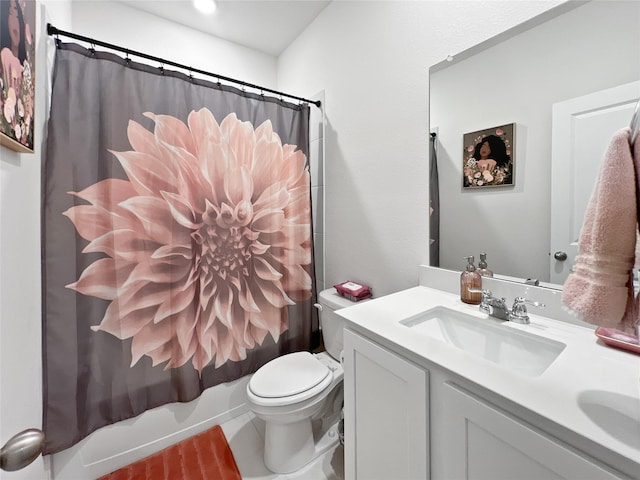 1192 Norias Dr, Forney, TX 75126 - bathroom with vanity, shower / tub combo, and toilet