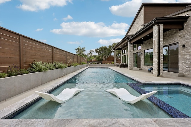 11110 Saint Michaels Dr, Dallas, TX 75230 - view of pool with a fenced backyard, a patio, and a pool with connected hot tub