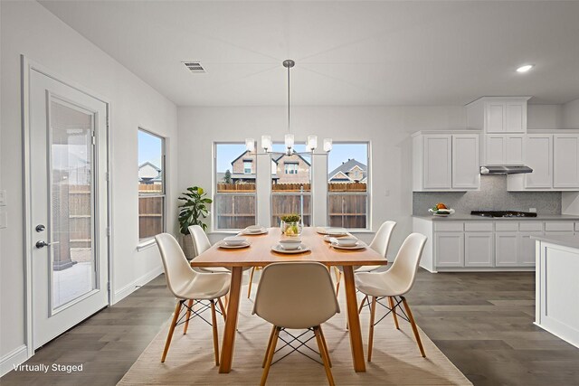 1021 Allegheny Ct, Burleson, TX 76028 - dining space with dark wood-style floors, recessed lighting, and baseboards