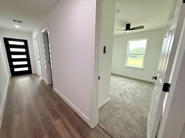 1315 Oneal St, Commerce, TX 75428 - corridor featuring baseboards and dark wood-type flooring