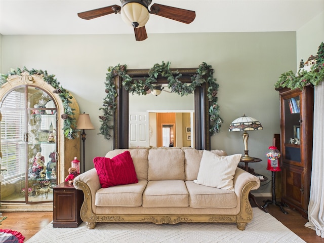 1409 Stoney Hills Dr, Cedar Hill, TX 75104 - living area featuring wood finished floors and ceiling fan