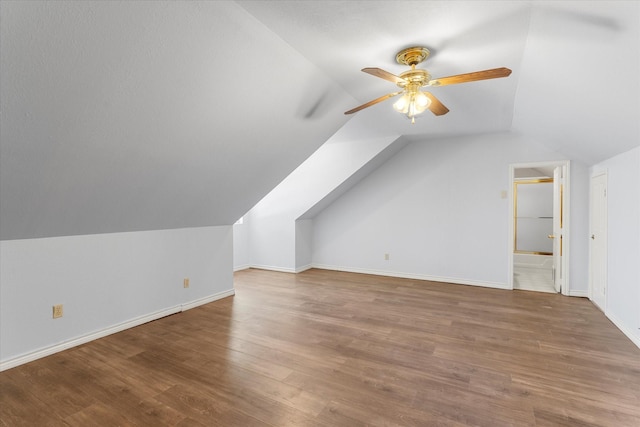 410 Etheridge Rd, Canton, TX 75103 - bonus room featuring ceiling fan, lofted ceiling, wood finished floors, and baseboards