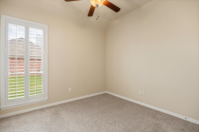 7017 Westover Dr, Granbury, TX 76049 - carpeted spare room with a ceiling fan, plenty of natural light, baseboards, and lofted ceiling