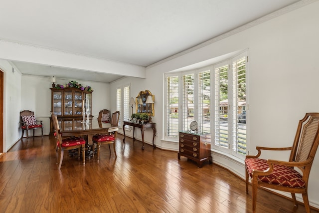 7422 Whispering Pines Dr, Dallas, TX 75248 - dining room featuring hardwood / wood-style flooring, crown molding, and baseboards