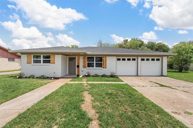 1816 Evans Dr, Waco, TX 76705 - view of front of property featuring brick siding, an attached garage, concrete driveway, and a front lawn
