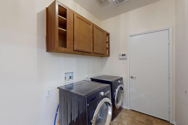 1278 Wysteria Ln, Burleson, TX 76028 - laundry room featuring cabinet space, independent washer and dryer, and baseboards