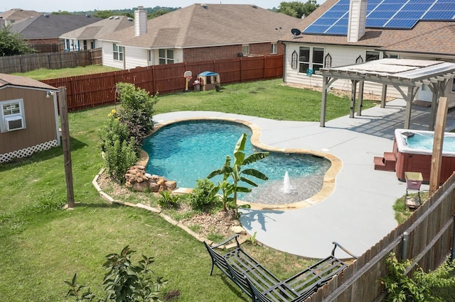 1278 Wysteria Ln, Burleson, TX 76028 - view of swimming pool featuring a hot tub and a patio area