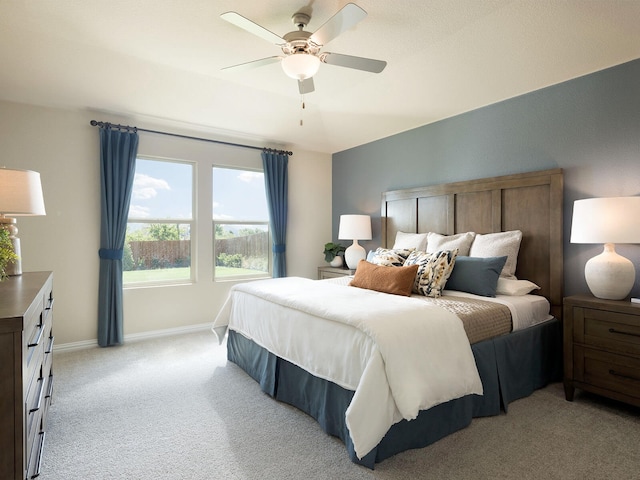 6029 Pathfinder Trl, Fort Worth, TX 76179 - bedroom featuring light colored carpet, baseboards, and ceiling fan