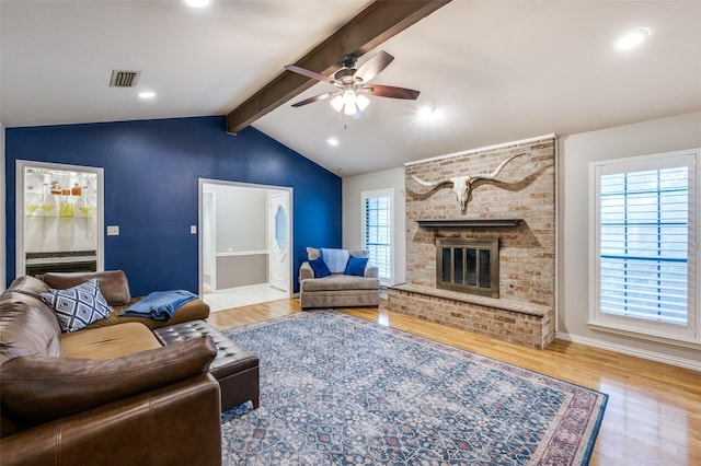 2401 Kingston Trce, Denton, TX 76209 - living room with wood finished floors, a ceiling fan, a fireplace, baseboards, and recessed lighting
