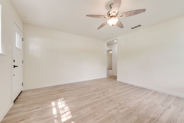 4901 Wilmington Dr, Fort Worth, TX 76107 - empty room featuring light wood finished floors, ceiling fan, and baseboards
