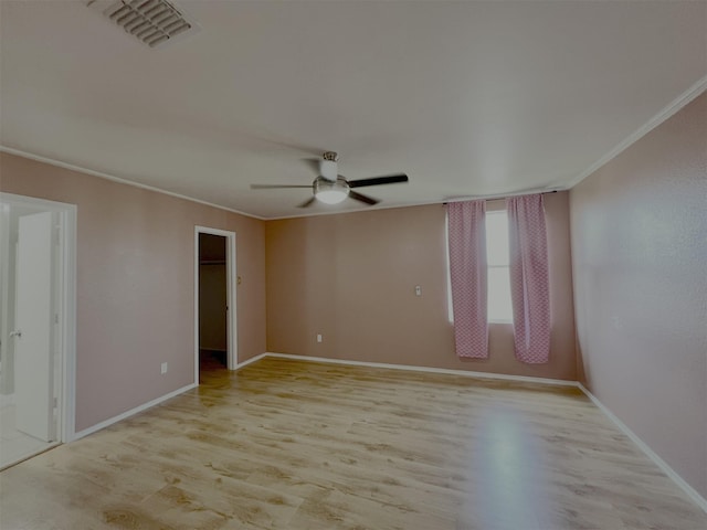 608 Marbury Way, Wylie, TX 75098 - empty room with light wood-style floors, ceiling fan, crown molding, and baseboards